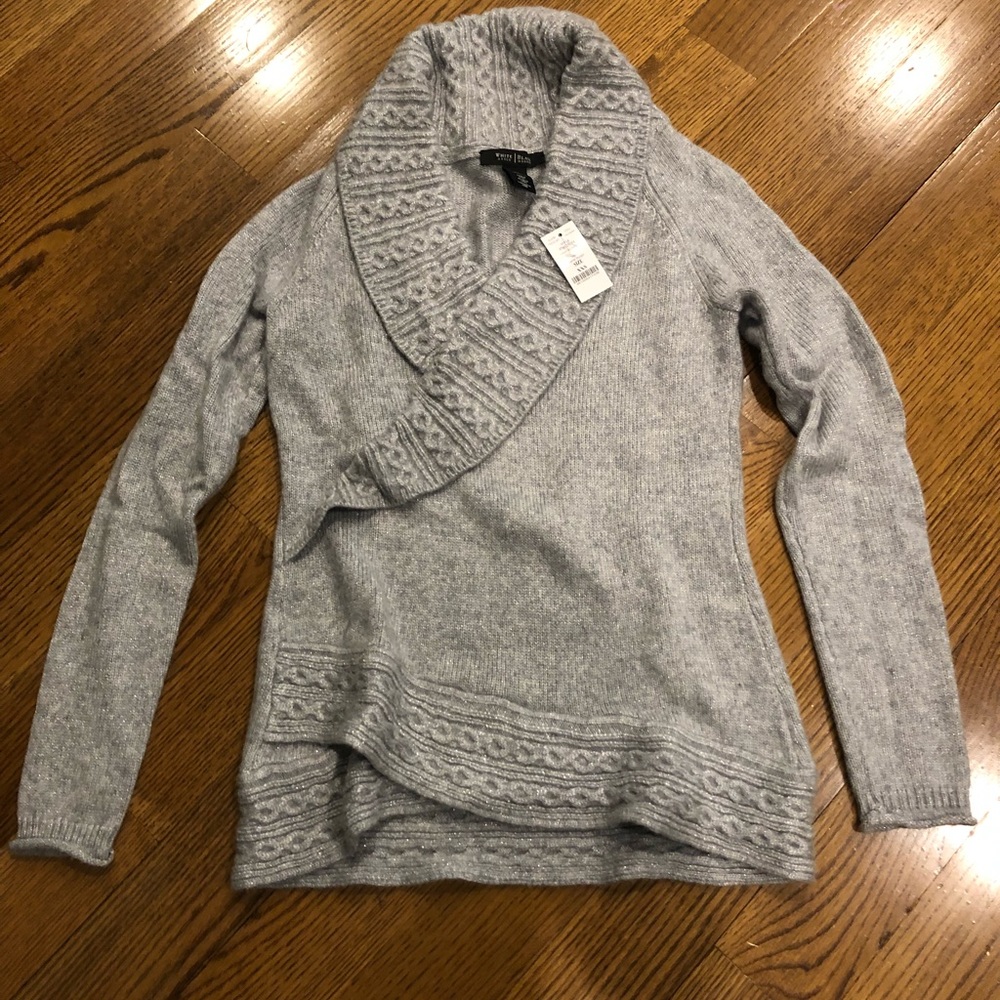 White House Black Market silver sweater